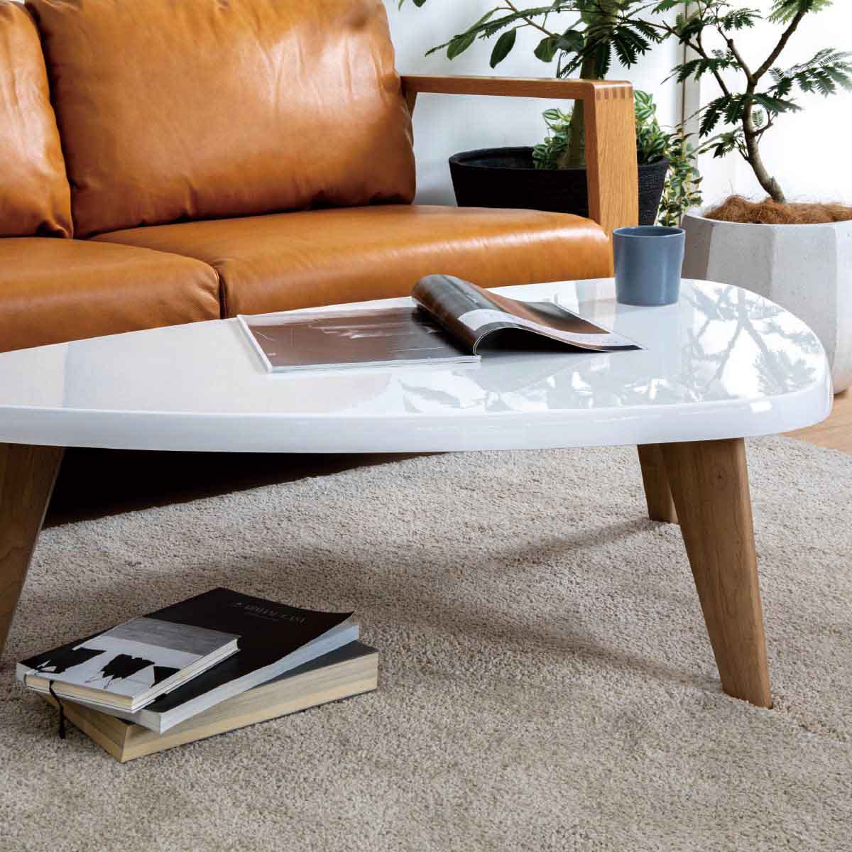 楽天市場】変形 ローテーブル 北欧 白 おしゃれ 三角 センターテーブル