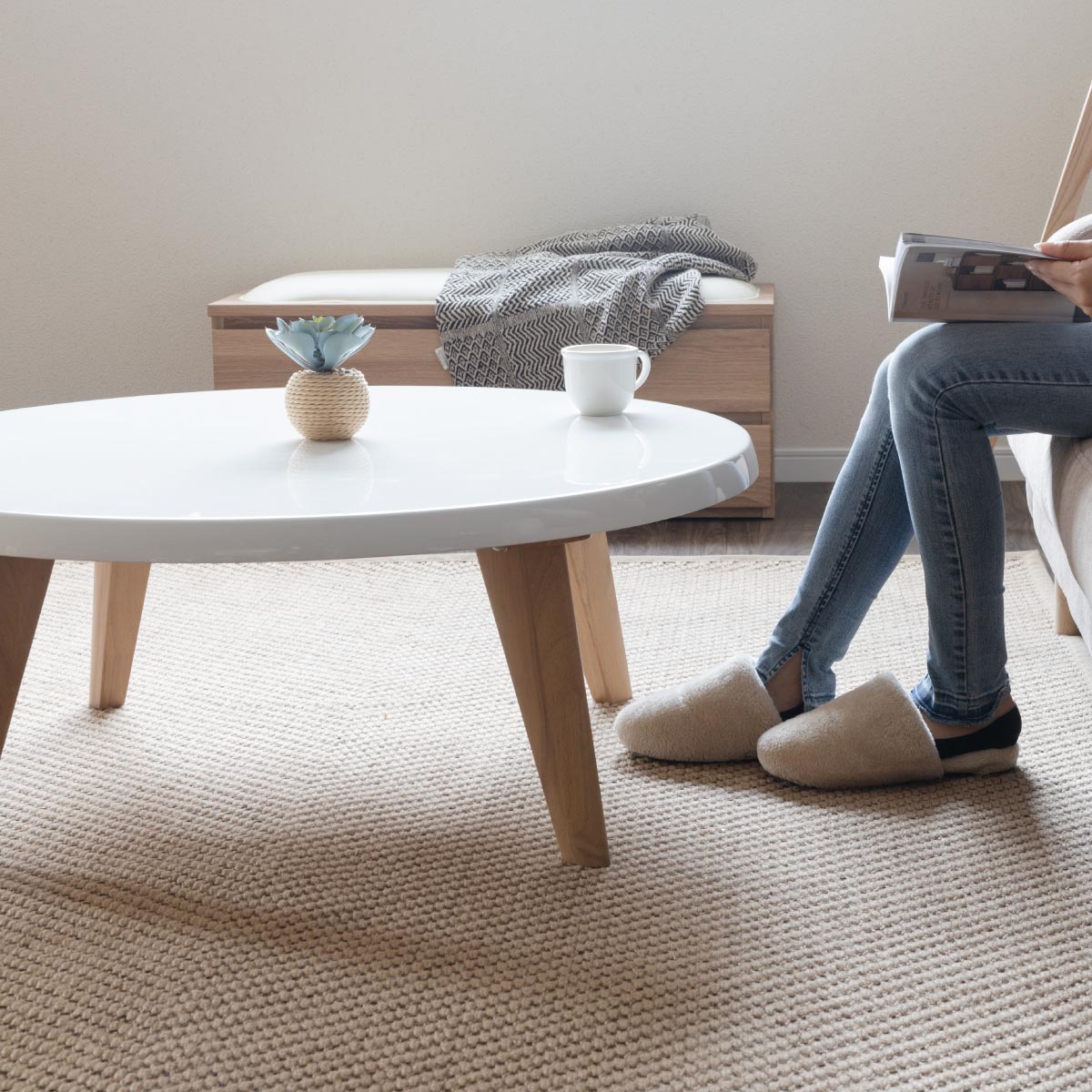 楽天市場】ローテーブル 白 丸 北欧 センターテーブル おしゃれ 丸形