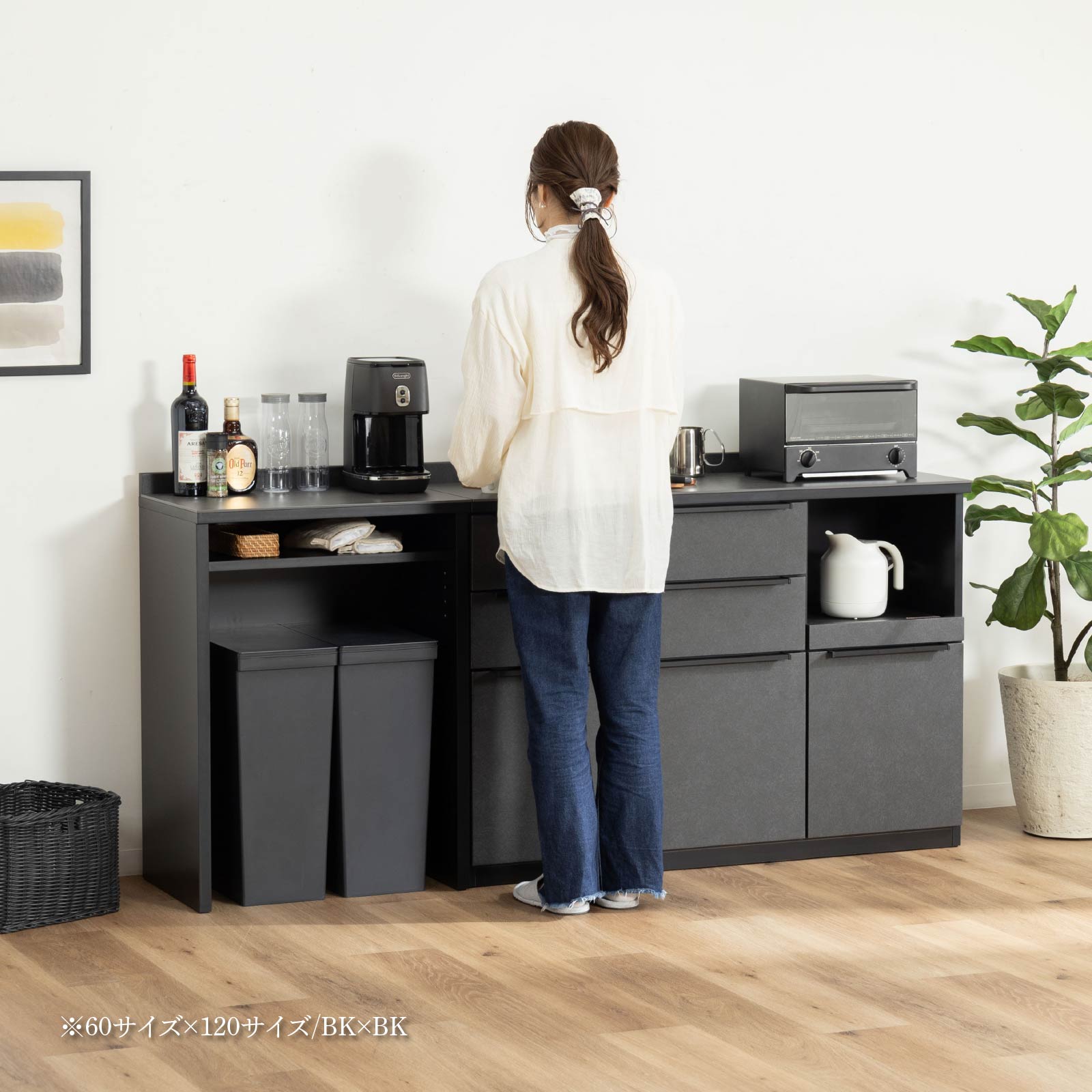 楽天市場】キッチンカウンター 120 完成品 120cm 石目調 セラミック 天