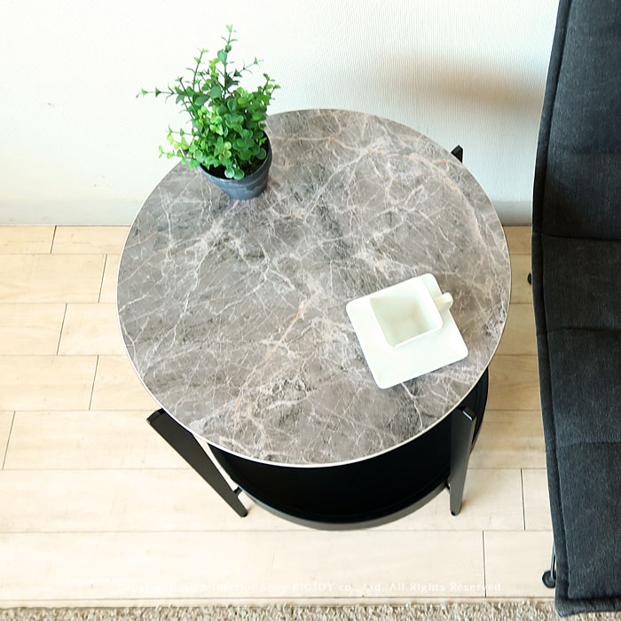 楽天市場】サイドテーブル 大理石風のセラミック天板 ソファサイド