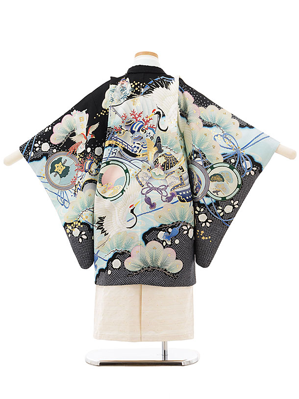 楽天市場】七五三レンタル 男の子 5532乙葉絵羽かぶとに鶴黒 ブランド