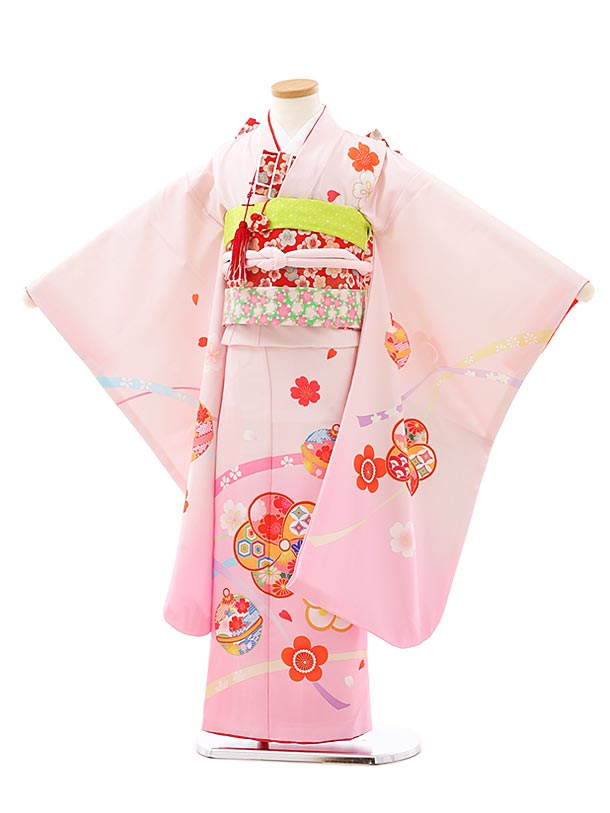 楽天市場】七五三レンタル(7歳女児結び帯) 7937薄ピンクぼかしねじり梅