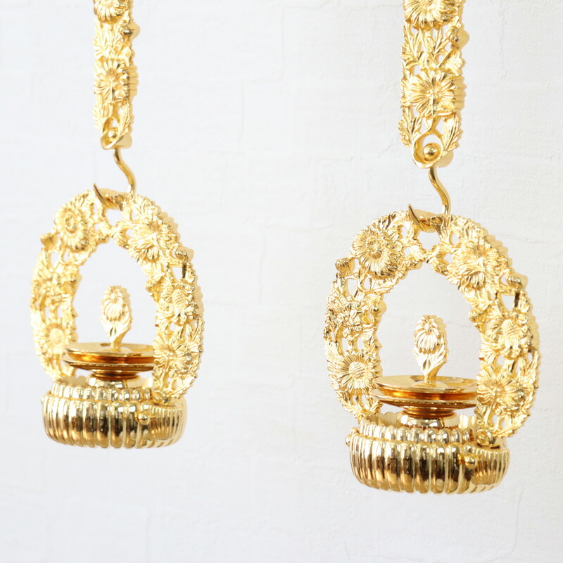 楽天市場】【輪灯】 真鍮 上御所菊輪灯 長鍵（1対） 金メッキ 輪灯径