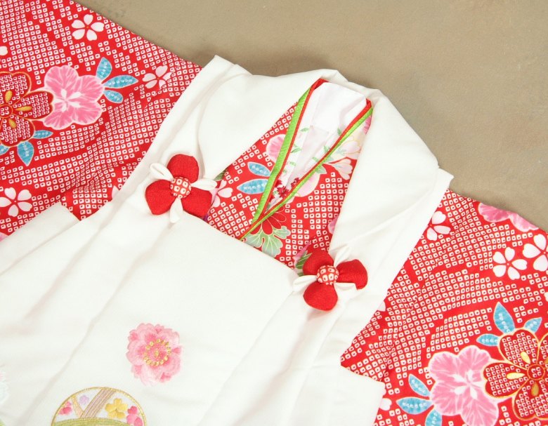 楽天市場】七五三 着物 3歳 女の子 被布セット 京都花ひめ 赤地総疋田