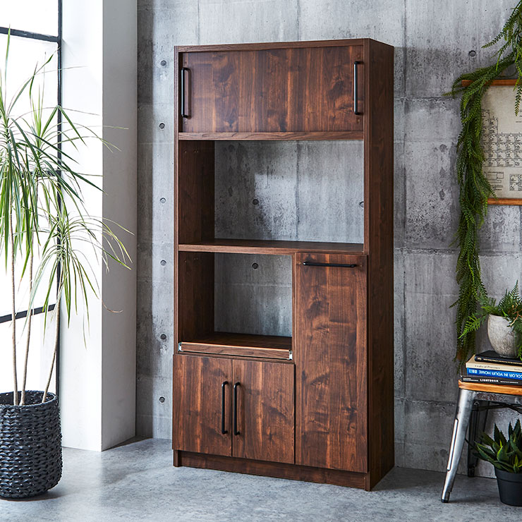 楽天市場】食器棚 完成品 レンジ台 キッチンボード レンジボード