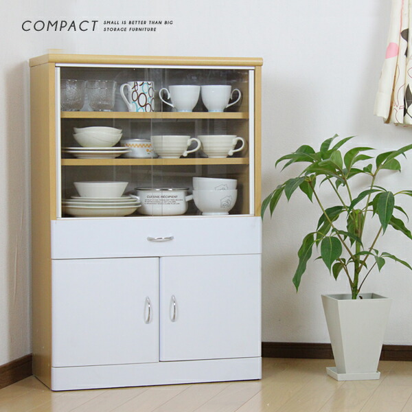 おしゃれホワイト！ロータイプで収納力ありな食器棚のおすすめ