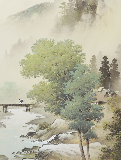 楽天市場】掛け軸 彩色山水 (小島光径) ※即納※ 送料無料 【掛軸】【一