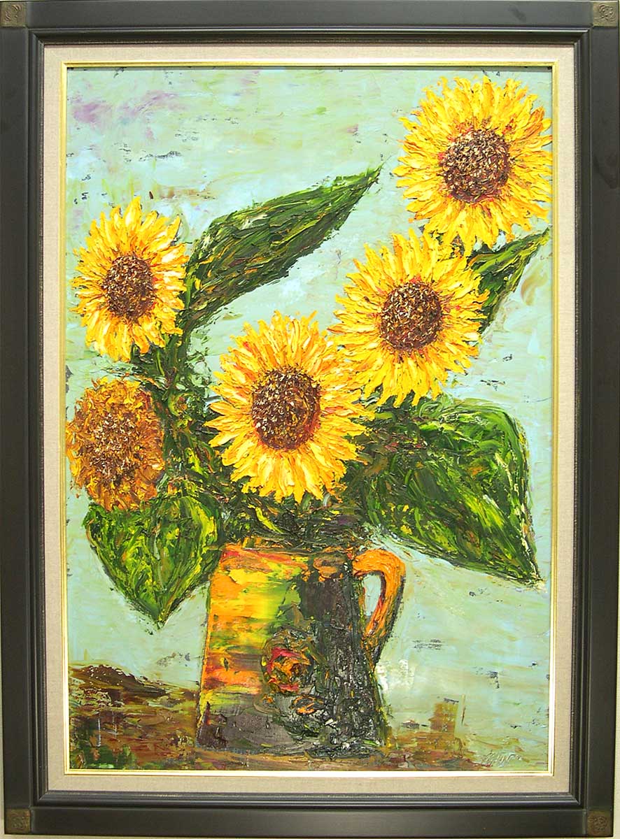楽天市場】絵画（油絵） 渡辺ムサシ 【ひまわり】（M20号） 送料無料