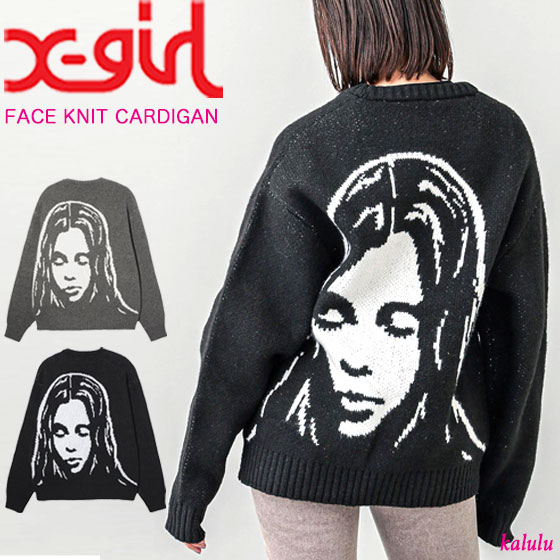 楽天市場】【20%OFF】エックスガール FACE JACQUARD KNIT CARDIGAN X