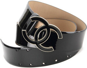 楽天市場】CHANEL シャネル ベルトブラック エナメル パテントレザー