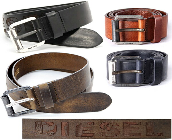 楽天市場】DIESEL ディーゼルメンズレザーベルトダークネイビーブルー