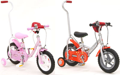 楽天市場】プッシュバー付き12インチ子供用自転車手押し棒＆補助輪付き