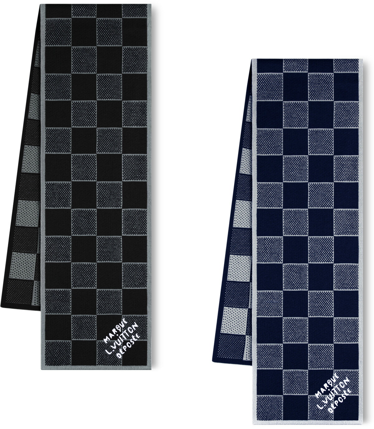 ルイ・ヴィトン チェック柄マフラー ブラック ルイ・ヴィトン チェック