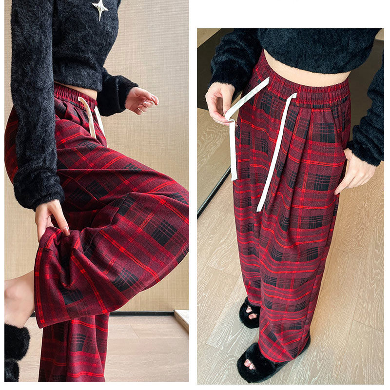 楽天市場】チェック パンツ レディース 秋冬 ワイドパンツ ガウチョ