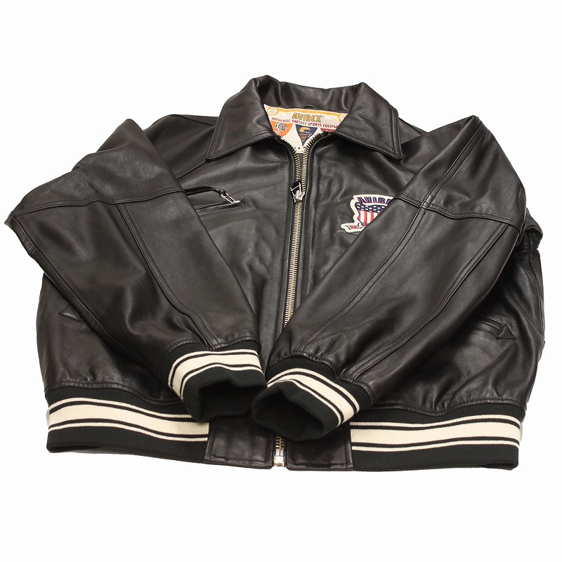 楽天市場】AVIREX 人気スタジャン レザーメンズ 本革ジャケット ヴァー