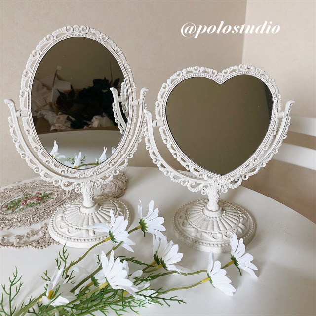 楽天市場】ハート ミラー 鏡 透明 クリア 韓国 雑貨 インテリア