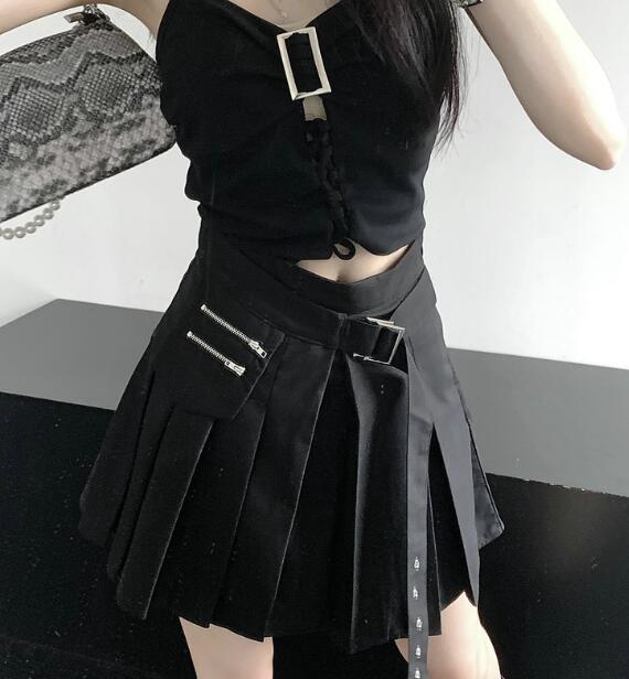 楽天市場】プリーツ スカート キュロット スカパン ベルト付き ハイ