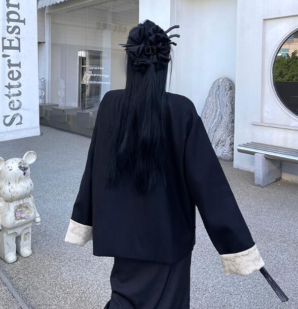 楽天市場】モード系 チャイナ ジャケット アウター 長袖 黒 ブラック