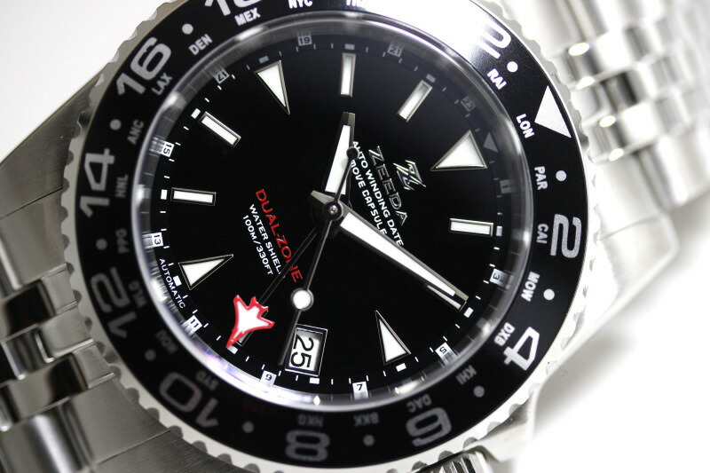 楽天市場】ZEEDA ジーダ DUAL-ZONE デュアルゾーン 40mm GMT搭載 自動
