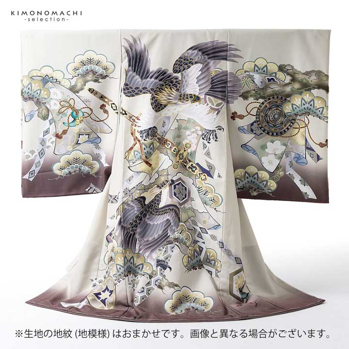 楽天市場】男の子のお宮参り産着 祝い着「クリーム色 三種の神器に鷹