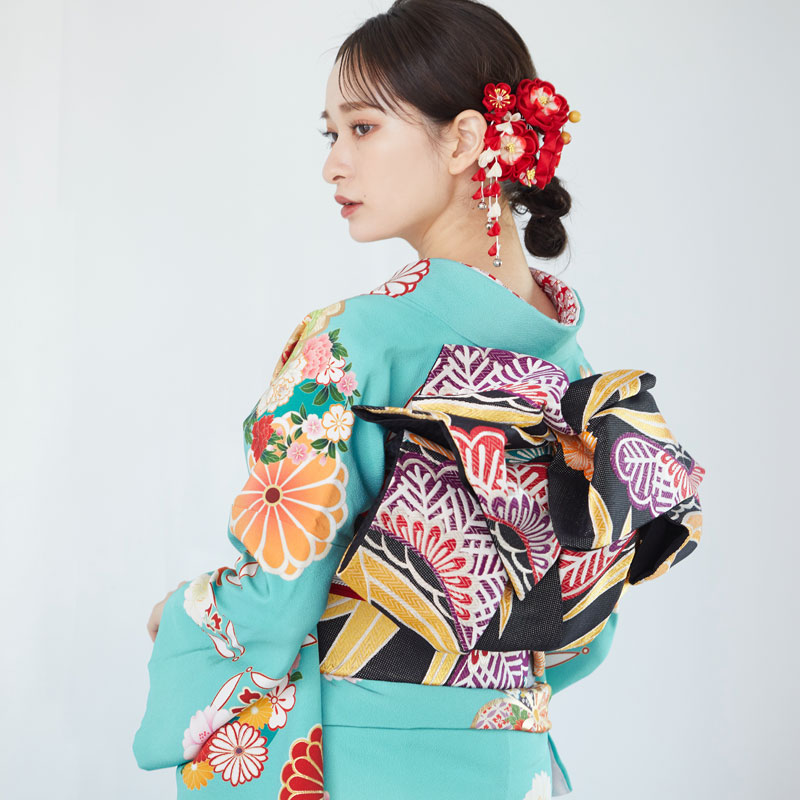 楽天市場】【成人式 振袖 レンタル】RS1622 正絹 ミントブルー 松笹に