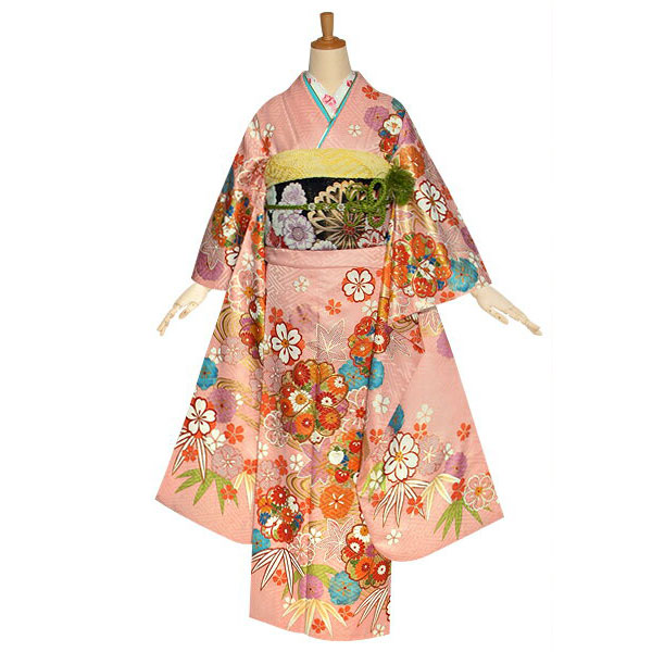 楽天市場】【成人式 振袖 レンタル】RS1182 正絹 ピンク 桜楓流水文