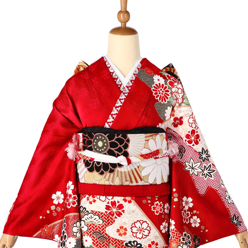 楽天市場】【成人式 振袖 レンタル】RS2022 正絹 赤 道長取り手毬と