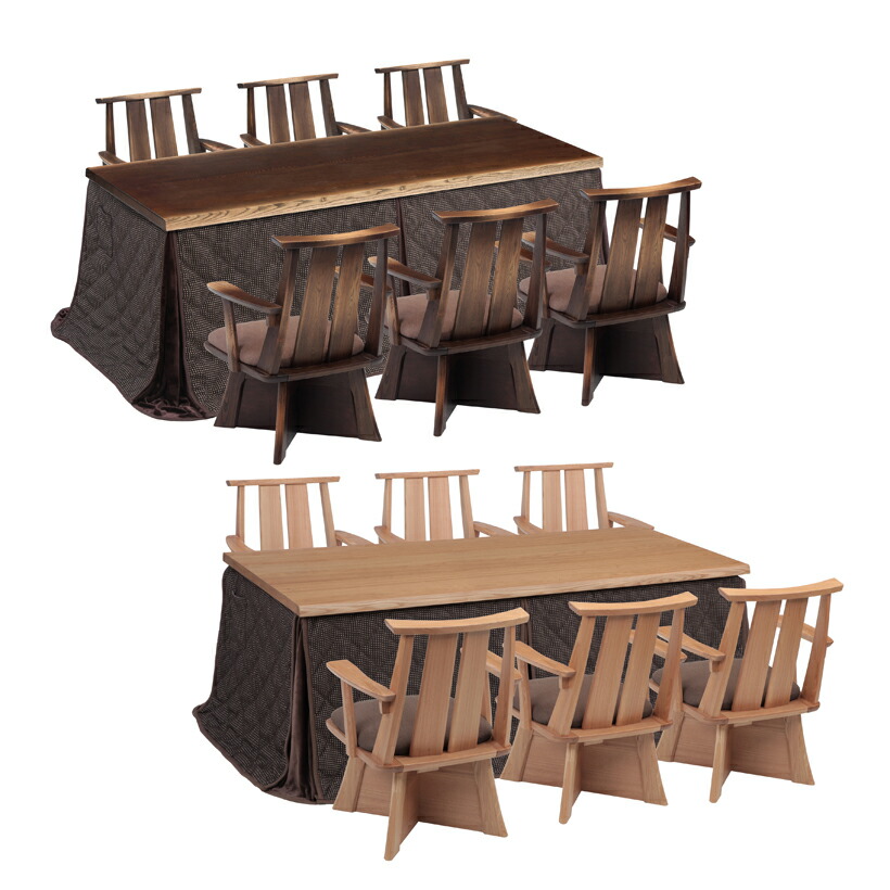 楽天市場】ハイタイプこたつ ダイニングこたつ 8点セット テーブル