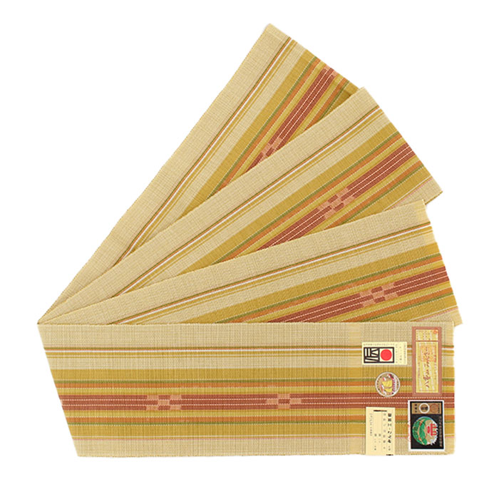 楽天市場】半幅帯 黒 赤 ベージュ アイボリー 黄 青 緑 藍 みんさー織