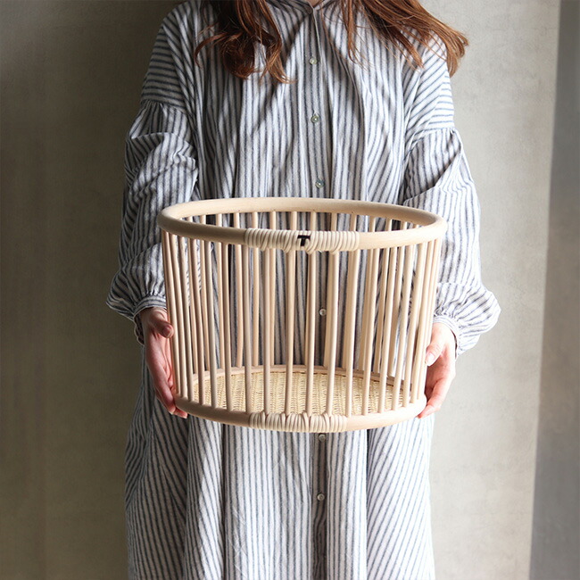 楽天市場】【特典あり】ツルヤ商店 籐バスケット maru S[籐 ラタン