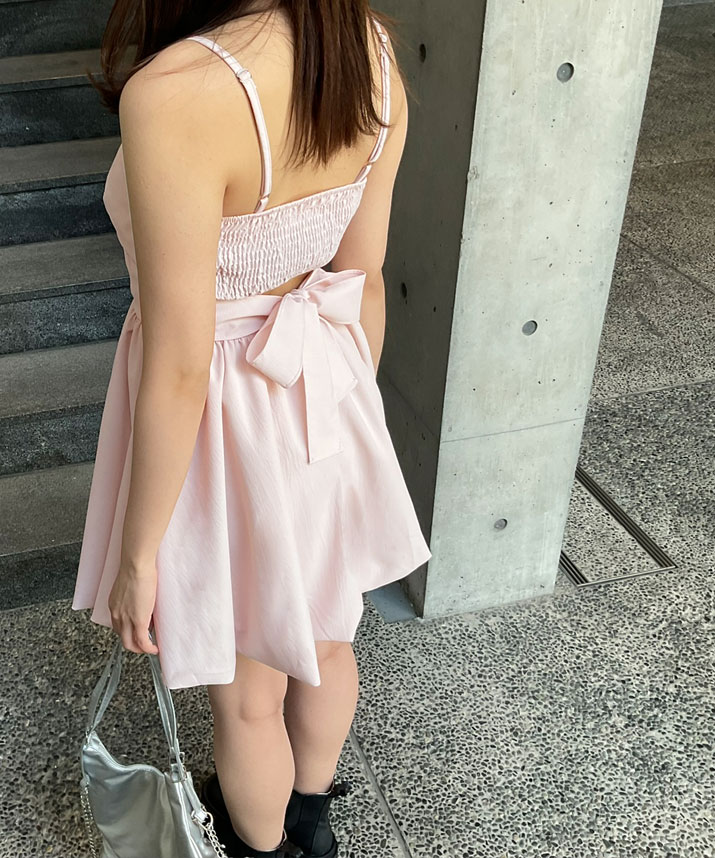 楽天市場】ワンピース《バックリボンバルーンキャミワンピース 全4色