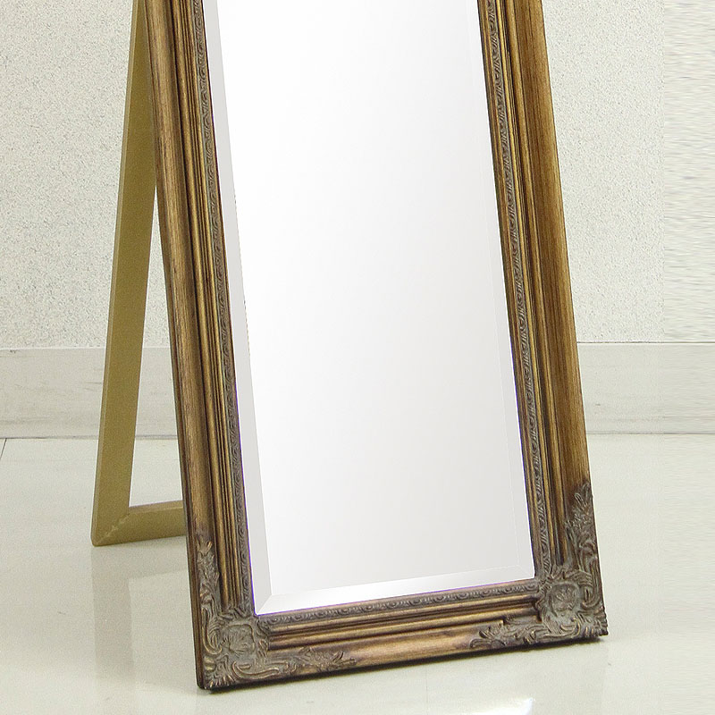 楽天市場】スタンドミラー アンティーク スタンドミラー 全身 ゴールド