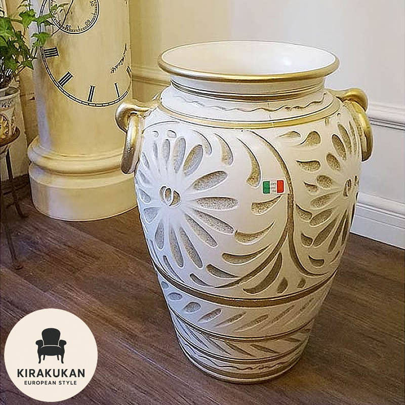 楽天市場】傘立て 陶器 イタリア 白 ホワイト 手彩色 傘立て 大容量 傘