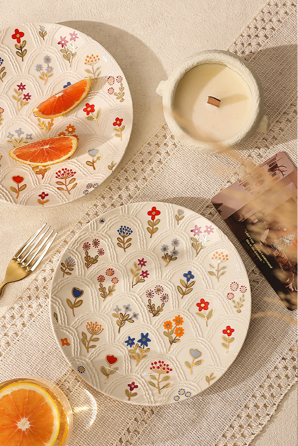 楽天市場】kiyokyou 美しい 花柄 プレート キラキラ ワンプレート