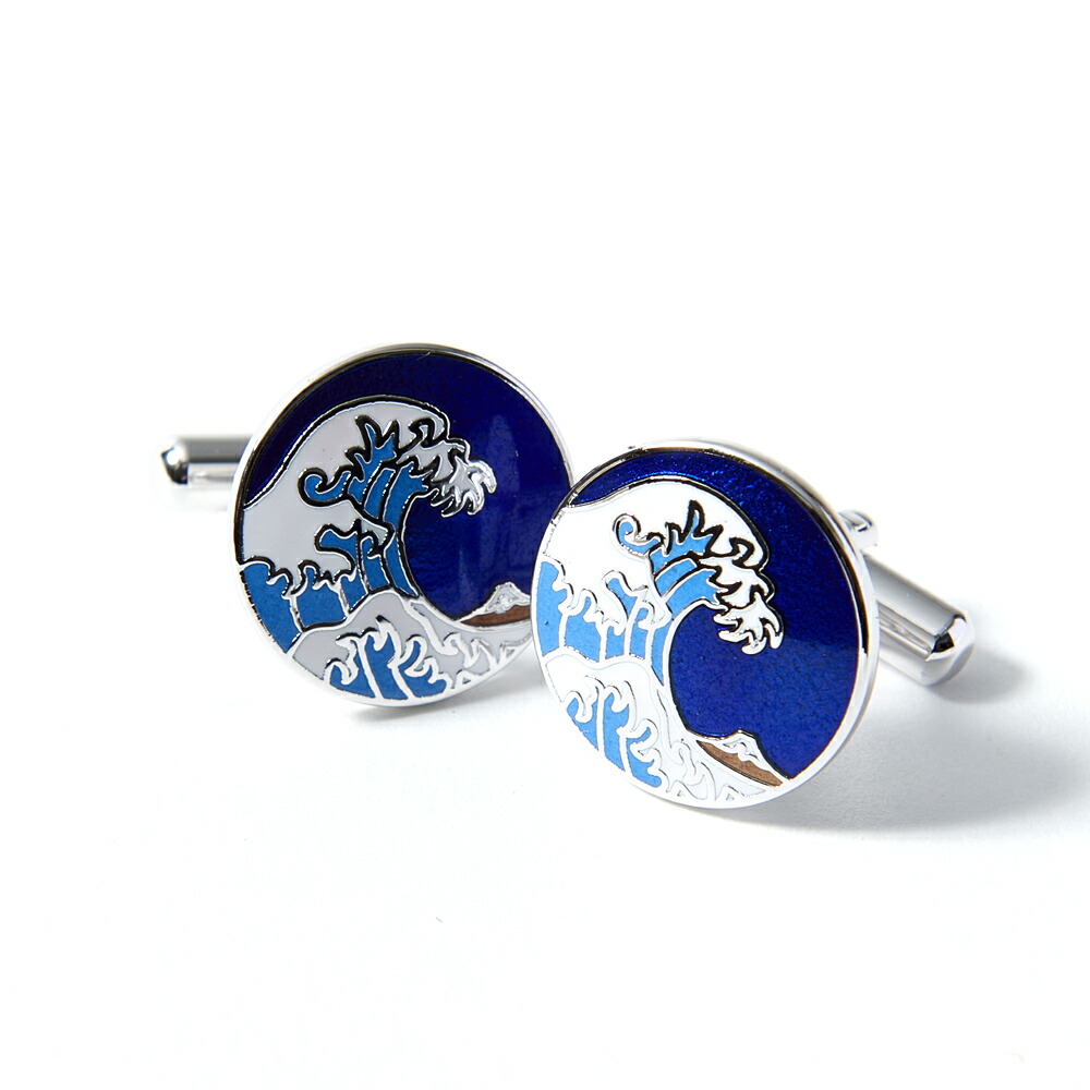 楽天市場】東京七宝 畠山七宝製作所 葛飾北斎 神奈川沖浪裏カフス