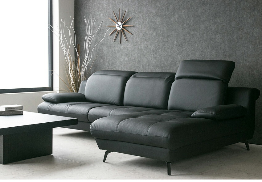 楽天市場】【送料無料】 カウチソファー 3人掛け 本革 レザー ソファ