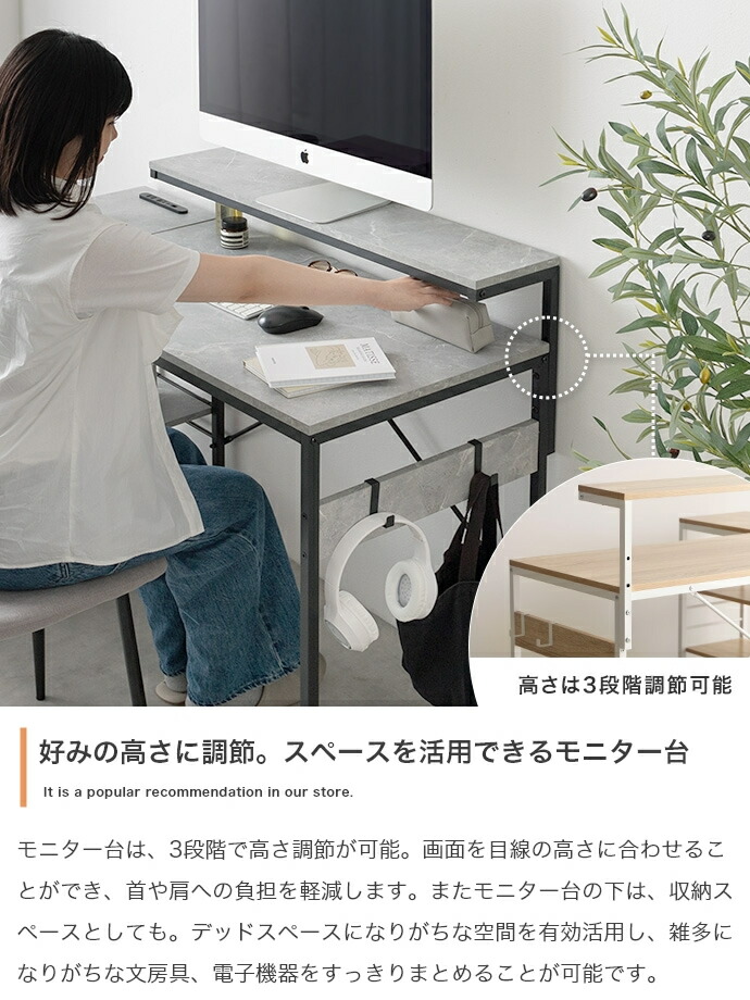 楽天市場】L字型デスク 120cm幅 ブラウン マーブルブラック マーブル