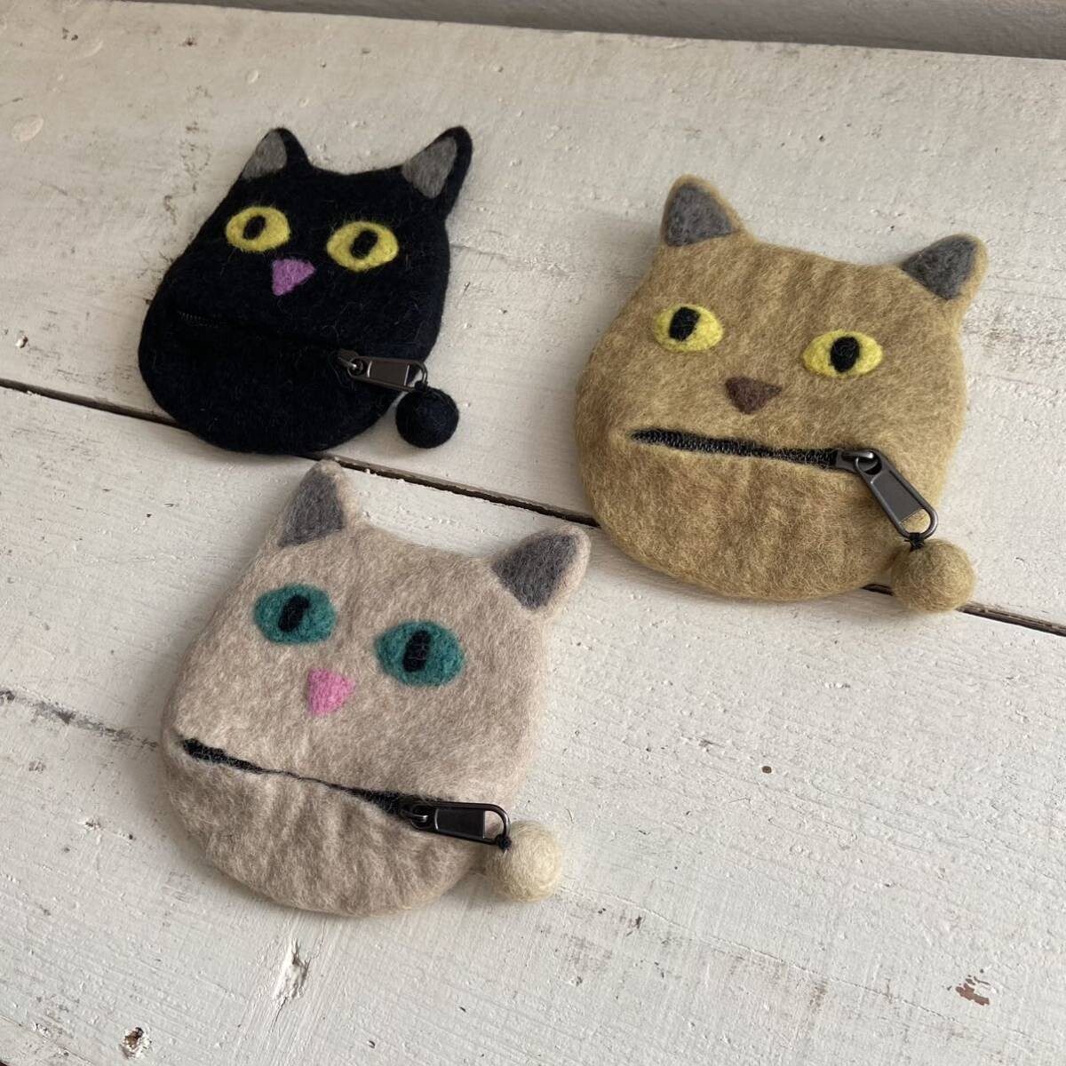 楽天市場】羊毛 フェルト 「お口にチャック」ネコポーチ ハンドメイド