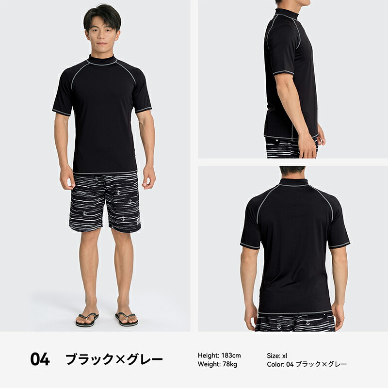 楽天市場】ラッシュガード メンズ 半袖 シャツ tシャツ 水着 大きい