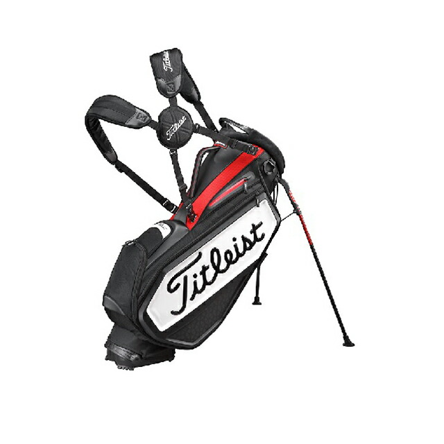 パ*地様 Titleist スタンドゴルフバッグ 黒/赤 9.5型 スタンドバッグ