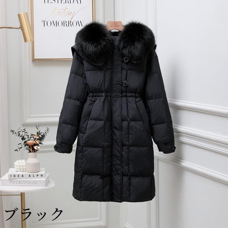 楽天市場】フェイクファー襟付き ダウンコート フォックスファー変更