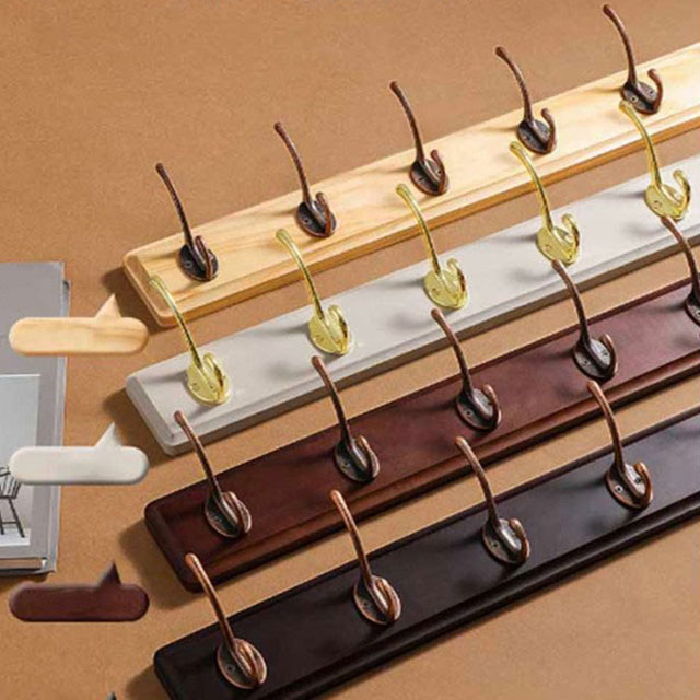 楽天市場】壁掛けフック ウォールハンガー 木製 ウォールフック 4連 5