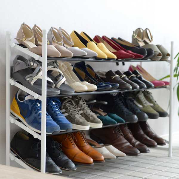 楽天市場】シューズラック 4段 伸縮式 モノトニー （ 送料無料 約20足