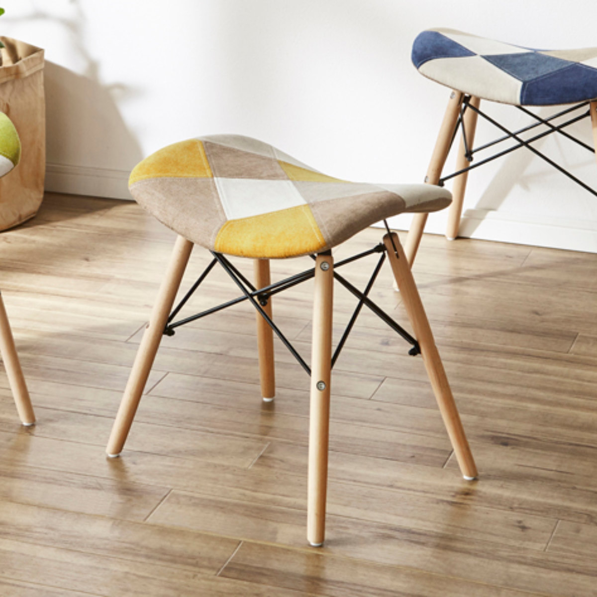 楽天市場】スツール 高さ45cm パッチワーク 木製 （ 送料無料 チェア