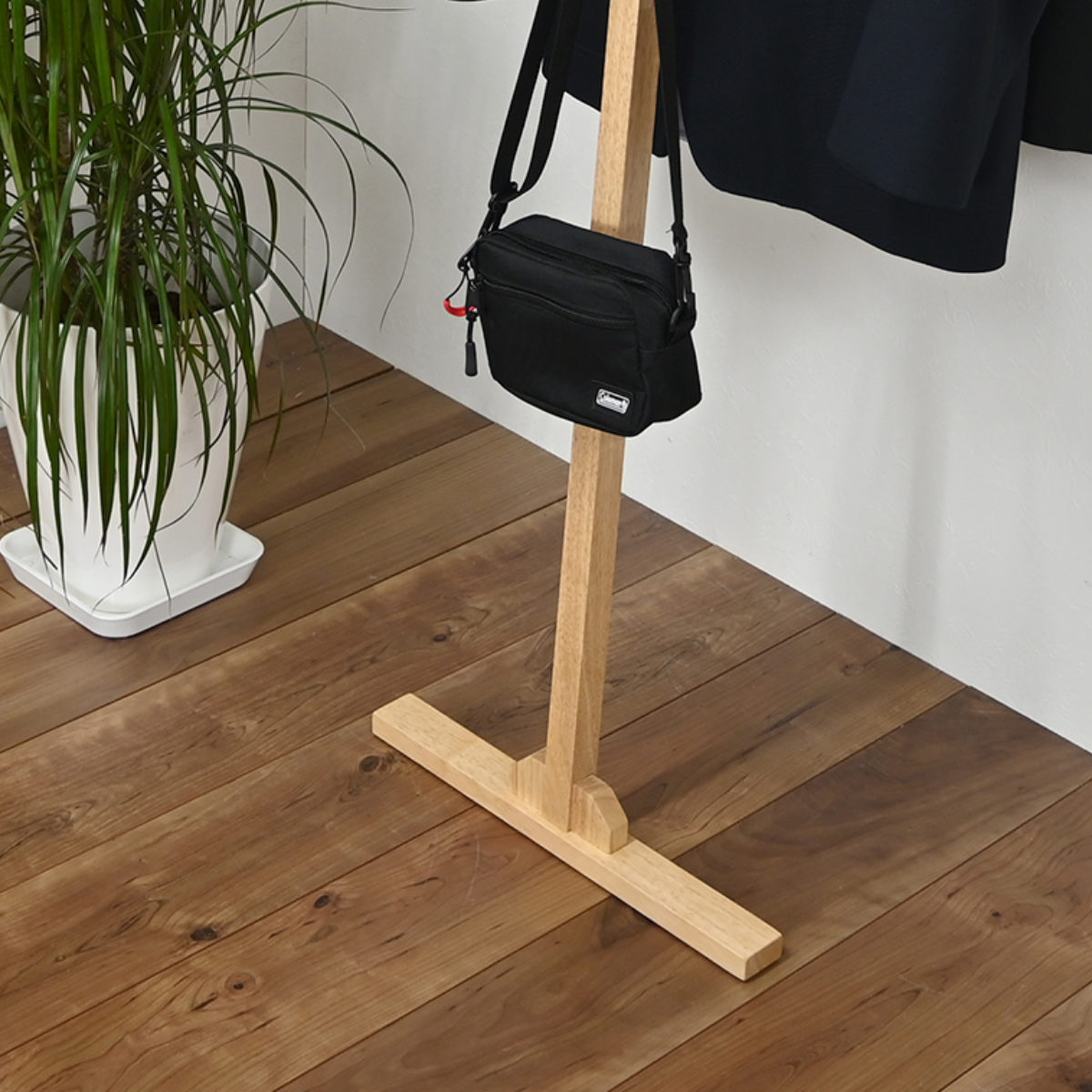 楽天市場】ハンガーラック スタンド型 幅40cm 木製 （ ハンガー ラック