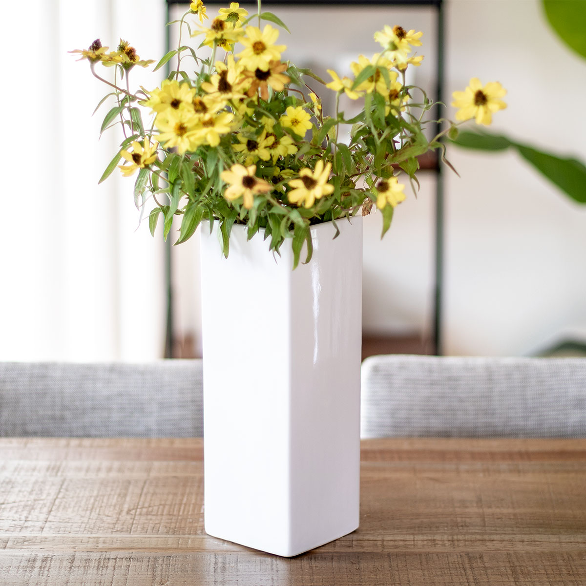 楽天市場】花瓶 モノトーンフラワーベース 陶器 幅10×奥行10×高さ30cm