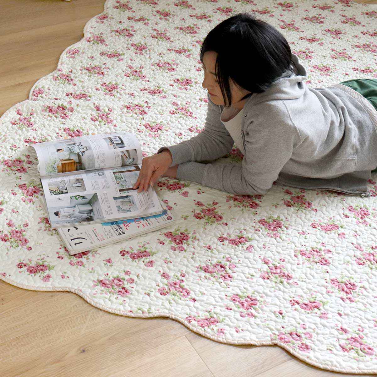 楽天市場】マルチカバー 花柄ウォッシュキルトマルチカバー 190×240cm