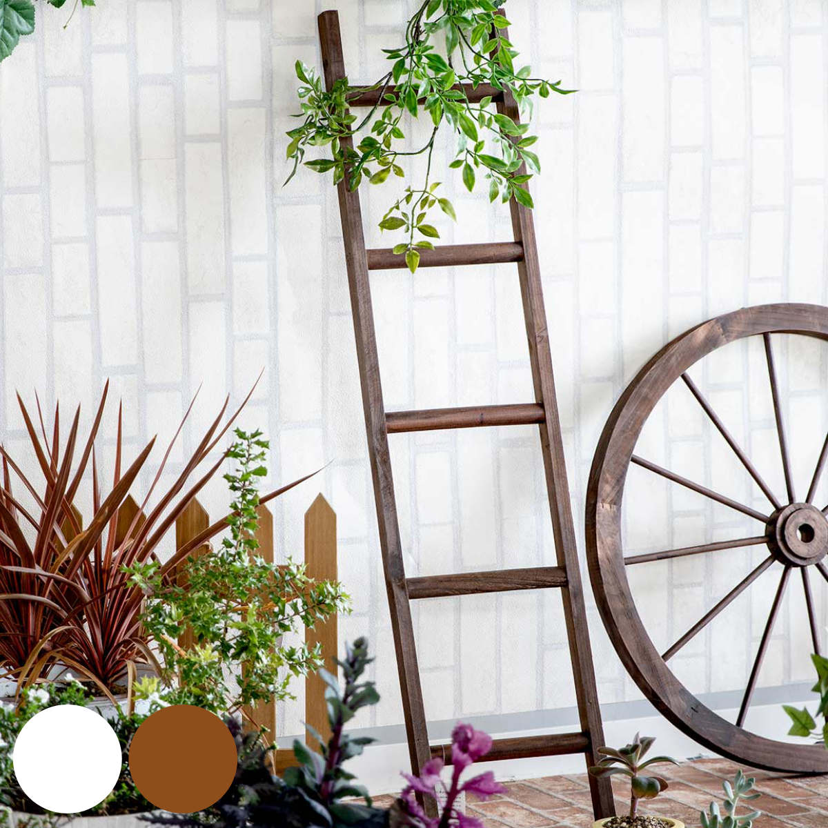 楽天市場】オーナメント ウッド・ラダー （ ガーデニング雑貨 はしご