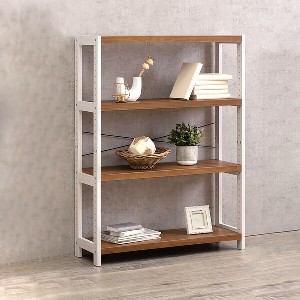 楽天市場】オープンラック 4段 ワイド 木製 フリーラック 幅90cm