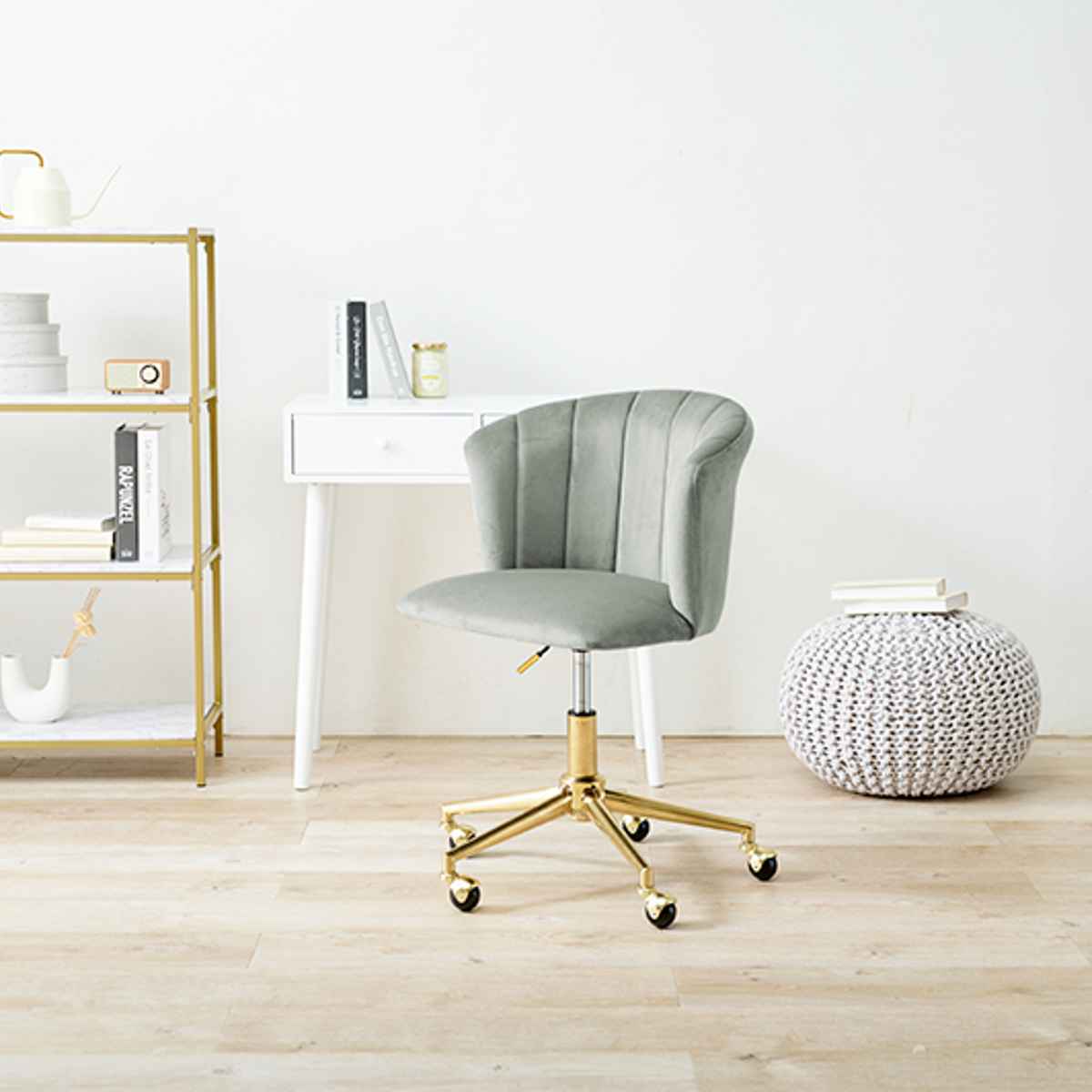 楽天市場】オフィスチェア 座面高42〜52cm 高さ調節 ベロア調